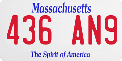 MA license plate 436AN9