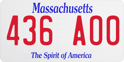 MA license plate 436AO0