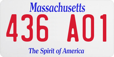 MA license plate 436AO1