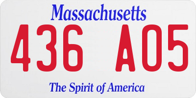 MA license plate 436AO5