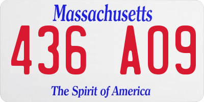 MA license plate 436AO9