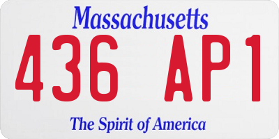 MA license plate 436AP1