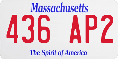 MA license plate 436AP2