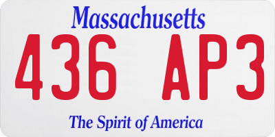MA license plate 436AP3
