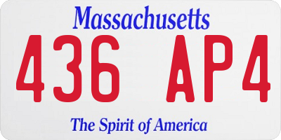MA license plate 436AP4