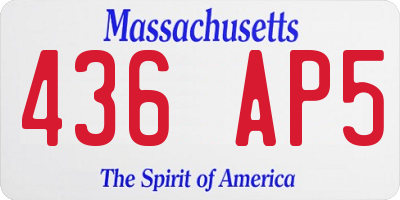 MA license plate 436AP5