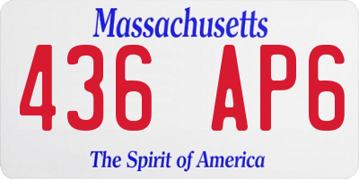MA license plate 436AP6