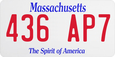 MA license plate 436AP7