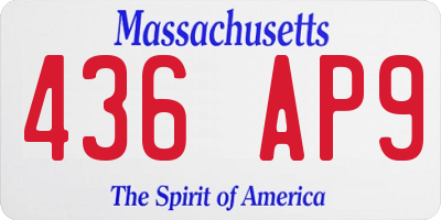 MA license plate 436AP9
