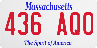 MA license plate 436AQ0