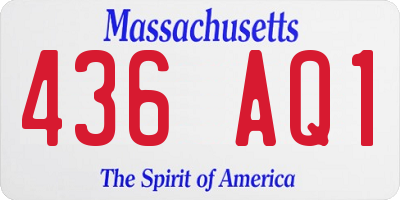MA license plate 436AQ1