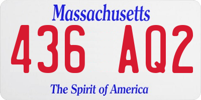 MA license plate 436AQ2