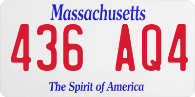 MA license plate 436AQ4