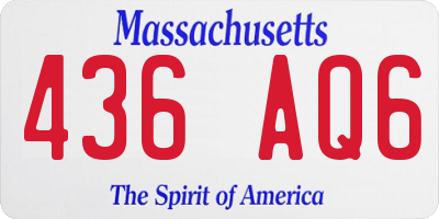 MA license plate 436AQ6