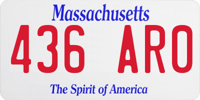 MA license plate 436AR0