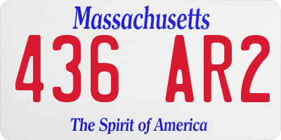 MA license plate 436AR2