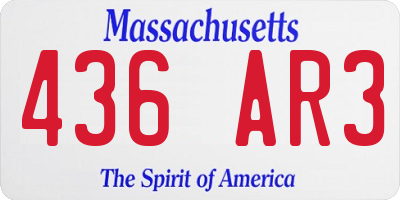 MA license plate 436AR3
