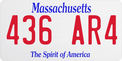 MA license plate 436AR4