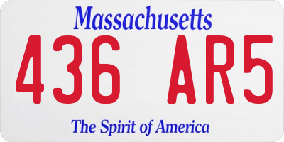 MA license plate 436AR5