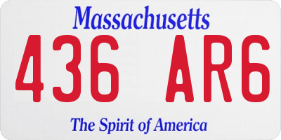 MA license plate 436AR6