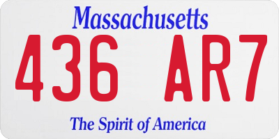 MA license plate 436AR7