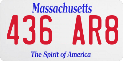 MA license plate 436AR8