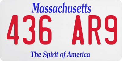 MA license plate 436AR9