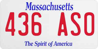 MA license plate 436AS0