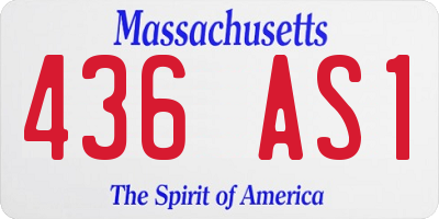 MA license plate 436AS1