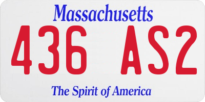 MA license plate 436AS2
