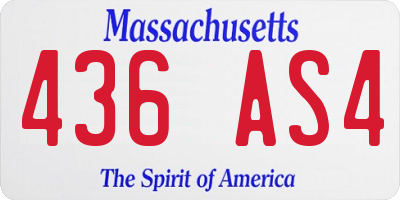 MA license plate 436AS4