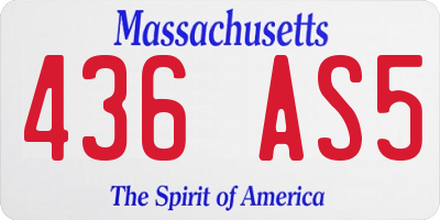 MA license plate 436AS5