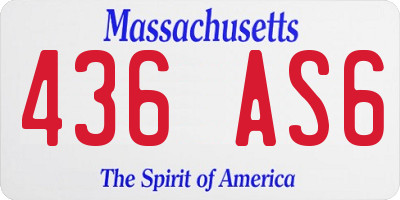 MA license plate 436AS6