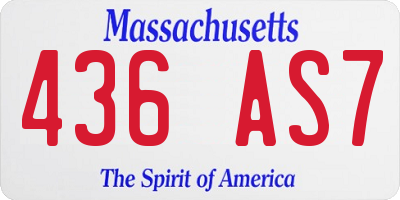 MA license plate 436AS7