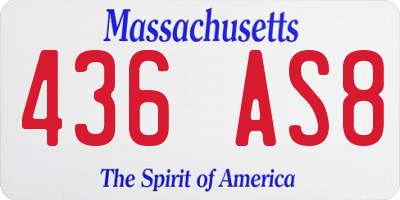 MA license plate 436AS8
