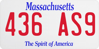 MA license plate 436AS9