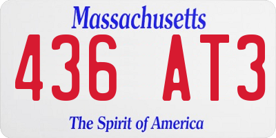 MA license plate 436AT3