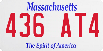 MA license plate 436AT4