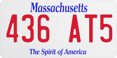 MA license plate 436AT5