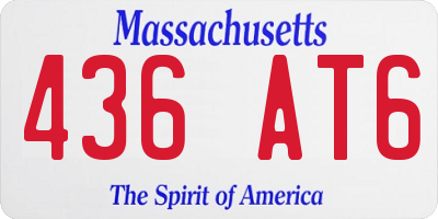 MA license plate 436AT6