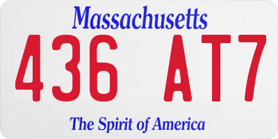 MA license plate 436AT7