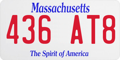 MA license plate 436AT8