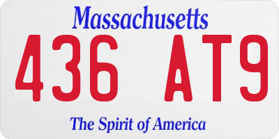MA license plate 436AT9