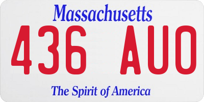 MA license plate 436AU0
