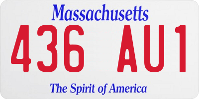 MA license plate 436AU1
