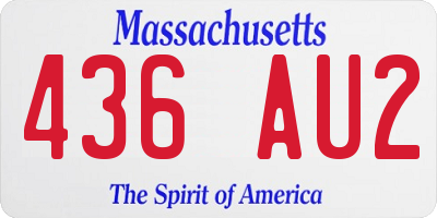 MA license plate 436AU2