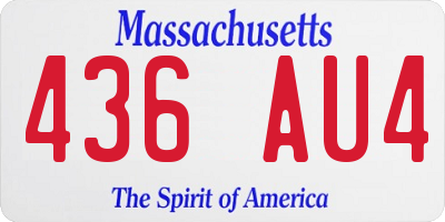 MA license plate 436AU4
