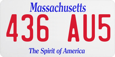 MA license plate 436AU5