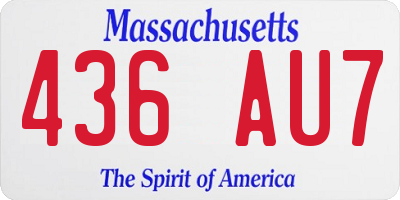 MA license plate 436AU7