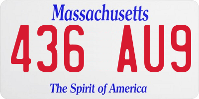 MA license plate 436AU9